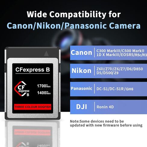 Dogfish 2TB CFexpress Type B Card, Up to 1700MB/s, 8K 4K RAW Photo and Video, CF Express Flash Memory for Nikon Canon Panasonic Cameras Camcorders in Saudi Arabia