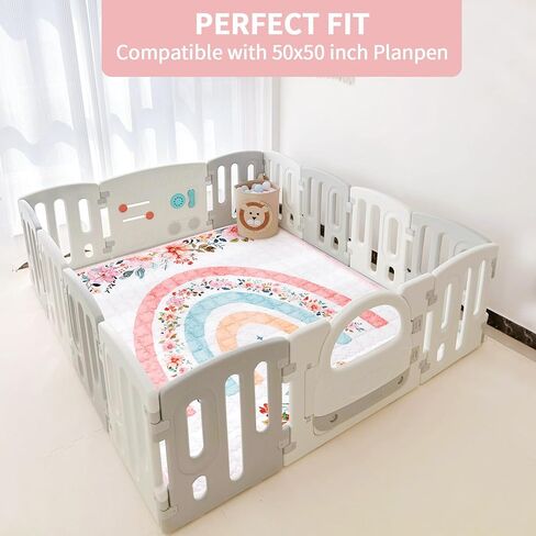 سجادات لعب الأطفال للأرضية بسمك 50 × 50، سجادة أطفال للعب بقاعدة مطورة مضادة للانزلاق، بساط زحف مبطن فائق النعومة، بساط لعب إسفنجي للأطفال الرضع والأطفال الصغار والرضع (أزهار) in Kuwait