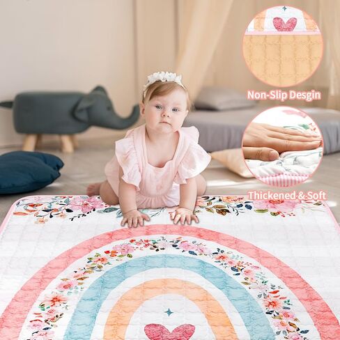 سجادات لعب الأطفال للأرضية بسمك 50 × 50، سجادة أطفال للعب بقاعدة مطورة مضادة للانزلاق، بساط زحف مبطن فائق النعومة، بساط لعب إسفنجي للأطفال الرضع والأطفال الصغار والرضع (أزهار) in Kuwait
