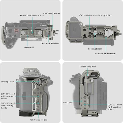 قفص كاميرا Tilta كامل متوافق مع Sony FX30 FX3، مع مشبك كابل HDMI ولوحة سريعة الفك وحذاء بارد وسكك ناتو 1/4"-20 3/8"-16 خيط مع دبابيس تحديد الموقع - رمادي تيتانيوم TA-T16-FCC-TG in Saudi Arabia