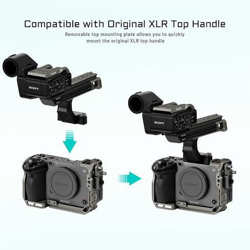 قفص كاميرا Tilta كامل متوافق مع Sony FX30 FX3، مع مشبك كابل HDMI ولوحة سريعة الفك وحذاء بارد وسكك ناتو 1/4"-20 3/8"-16 خيط مع دبابيس تحديد الموقع - رمادي تيتانيوم TA-T16-FCC-TG in Saudi Arabia