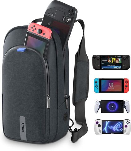 Syntech Carrying Case Compatible with Steam Deck OLED/ROG Ally X/PlayStation Portal, Sling Bag for Nintendo Switch/Legion Go, Portable Travel Bag for Consoles & Accessories with Large Storage Space in Saudi Arabia