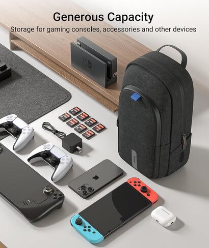 Syntech Carrying Case Compatible with Steam Deck OLED/ROG Ally X/PlayStation Portal, Sling Bag for Nintendo Switch/Legion Go, Portable Travel Bag for Consoles & Accessories with Large Storage Space in Saudi Arabia