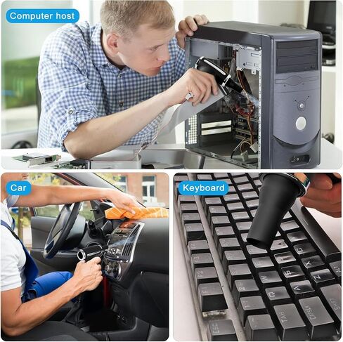 2nd Generation Premium Portable Compressed Mini Air Duster, Quieter and Longer Life Brushless Motor Cordless Air Duster 110000 RPM Keyboard Cleaner (Black) in Saudi Arabia