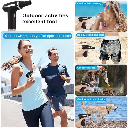 2nd Generation Premium Portable Compressed Mini Air Duster, Quieter and Longer Life Brushless Motor Cordless Air Duster 110000 RPM Keyboard Cleaner (Black) in Saudi Arabia