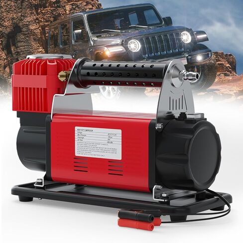 ضاغط هواء محمول 400P DC12V، مضخة هواء لإطارات السيارة، 85 لتر (3 قدم)/الدقيقة، ضاغط هواء معدني عالي الطاقة، للشاحنات، سيارات الدفع الرباعي، RV، الكرات، الدراجة قابلة للنفخ - أحمر in Kuwait