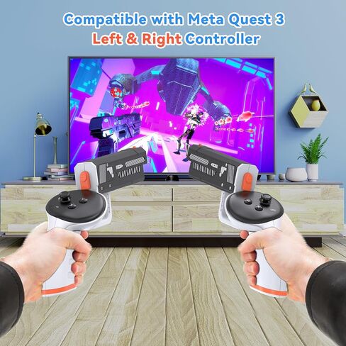 Weighted VR Handle Grip for Oculus Quest 3, VR Controller Adater Compatible with Meta Quest 3, ABS & Aluminum, Precision Angle & Keep Tracking Enhance FPS VR Game Reality Experience in Kuwait