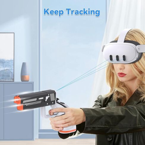 Weighted VR Handle Grip for Oculus Quest 3, VR Controller Adater Compatible with Meta Quest 3, ABS & Aluminum, Precision Angle & Keep Tracking Enhance FPS VR Game Reality Experience in Kuwait