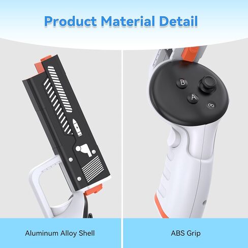 Weighted VR Handle Grip for Oculus Quest 3, VR Controller Adater Compatible with Meta Quest 3, ABS & Aluminum, Precision Angle & Keep Tracking Enhance FPS VR Game Reality Experience in Kuwait