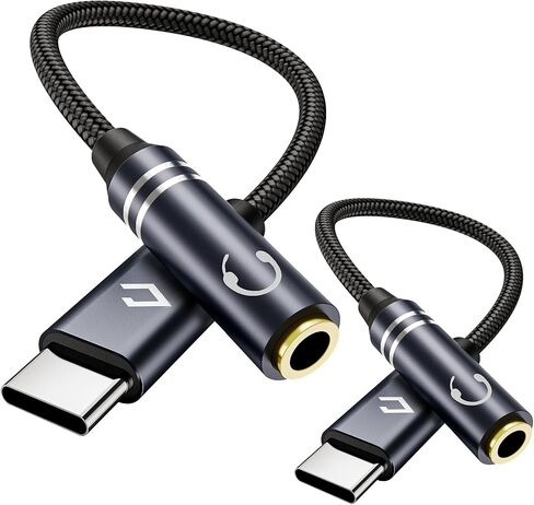 USB Type C to 3.5mm Headphone Jack Audio Adapter, USB C to Female Aux Dongle Cable Nylon Cord Compatible with iPhone 15/ Pro/Plus/Max, iPad Pro, MacBook, Samsung Galaxy, Pixel - Blue in Saudi Arabia
