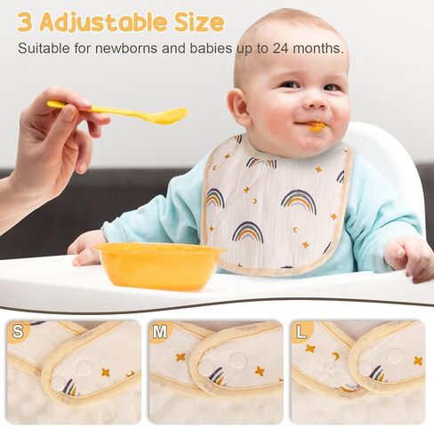 Muslin Baby Bibs, 100% Cotton Baby Bandana Drool Bibs for Boys Girls, Solid Colors Set Bibs for Teething and Drooling in Kuwait