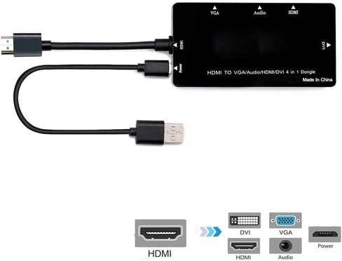 كابل محول HDMI إلى DVI VGA HDMI مع شاشة مرآة محول الصوت in Saudi Arabia