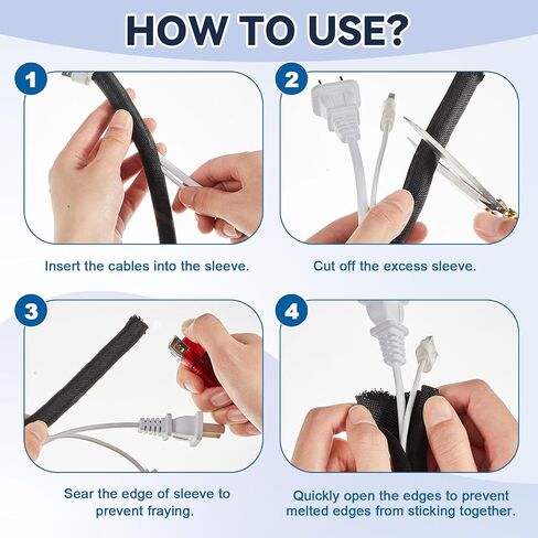 Cord Covers for Pets Dog Cat Cord Protector 30ft - 1/2inch, Flexible Cable Sleeve for Easy Cord Management, Protects Cables from Pets Chewing, Ideal for USB, Power, Audio and Video Cords in Saudi Arabia