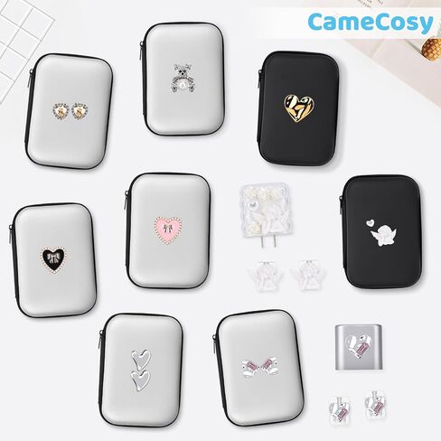 DIY Phone Charger Case Storage Set Wire Saver Cable Organizer with Travel Storage Bag, Soft Cute Black Pearl Bow Tie Love Cable Charger Protector Cord Organizer for iPhone(Sliver) in Kuwait