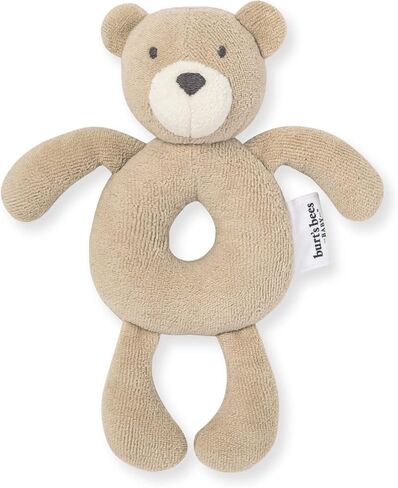 Burt's Bees Baby Unisex Infant Rattle Toy, Nursery Sensory Animal Plush Made with 100% Organic Cotton Shell and Polyester Fill, Sweet Bear, Bunny, or Dog Stuffed Animals for Babies in Saudi Arabia
