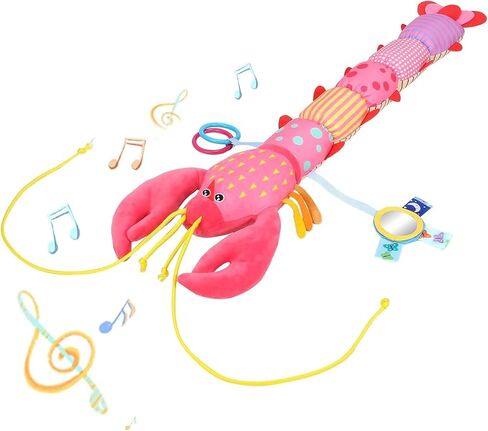 Infant Baby Toys Musical Stuffed Animal Plush Toys for 0-3-6-12 Months, Soft Tummy Time Toys with Rattles and Crinkle, Infant Newborn Toys Gifts for Newborn Boys Girls Babies (Lobster, Color) in Saudi Arabia