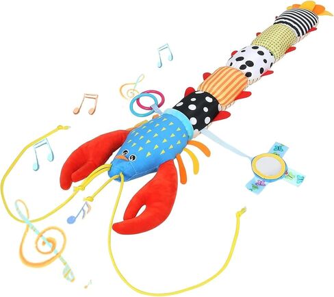 Infant Baby Toys Musical Stuffed Animal Plush Toys for 0-3-6-12 Months, Soft Tummy Time Toys with Rattles and Crinkle, Infant Newborn Toys Gifts for Newborn Boys Girls Babies (Lobster, Color) in Saudi Arabia