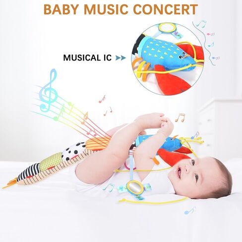 Infant Baby Toys Musical Stuffed Animal Plush Toys for 0-3-6-12 Months, Soft Tummy Time Toys with Rattles and Crinkle, Infant Newborn Toys Gifts for Newborn Boys Girls Babies (Lobster, Color) in Saudi Arabia