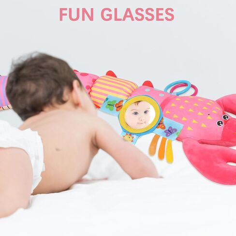 Infant Baby Toys Musical Stuffed Animal Plush Toys for 0-3-6-12 Months, Soft Tummy Time Toys with Rattles and Crinkle, Infant Newborn Toys Gifts for Newborn Boys Girls Babies (Lobster, Color) in Saudi Arabia