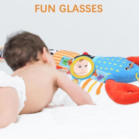 Infant Baby Toys Musical Stuffed Animal Plush Toys for 0-3-6-12 Months, Soft Tummy Time Toys with Rattles and Crinkle, Infant Newborn Toys Gifts for Newborn Boys Girls Babies (Lobster, Color) in Saudi Arabia