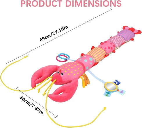 Infant Baby Toys Musical Stuffed Animal Plush Toys for 0-3-6-12 Months, Soft Tummy Time Toys with Rattles and Crinkle, Infant Newborn Toys Gifts for Newborn Boys Girls Babies (Lobster, Color) in Saudi Arabia