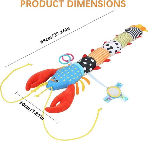 Infant Baby Toys Musical Stuffed Animal Plush Toys for 0-3-6-12 Months, Soft Tummy Time Toys with Rattles and Crinkle, Infant Newborn Toys Gifts for Newborn Boys Girls Babies (Lobster, Color) in Saudi Arabia
