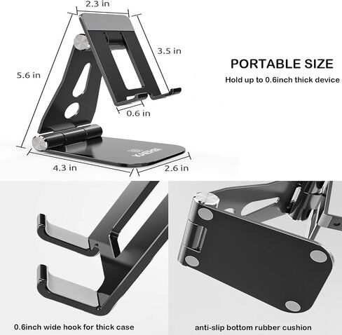 Foldable Phone Stand & Tablet Holder - Adjustable Angle for Video Chats- Phone Cradle Dock Compatible with iPhone 13 12 pro 11 X Xs max 8 7 6 6s Plus SE 5 5s SE, All Phones, Tablet(4-10") in Saudi Arabia