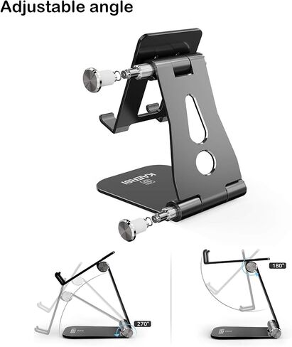 Foldable Phone Stand & Tablet Holder - Adjustable Angle for Video Chats- Phone Cradle Dock Compatible with iPhone 13 12 pro 11 X Xs max 8 7 6 6s Plus SE 5 5s SE, All Phones, Tablet(4-10") in Saudi Arabia