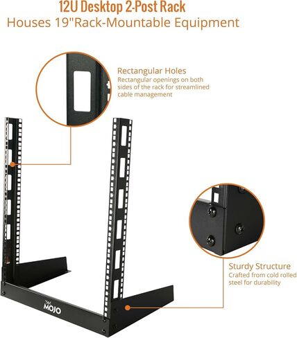 2 Post 8U Desktop Server Rack Small Open Frame Rack for 19in AV/Data/Audio/Studio Equipment Free Standing Home/Office Rack,Tapped Hole in Saudi Arabia