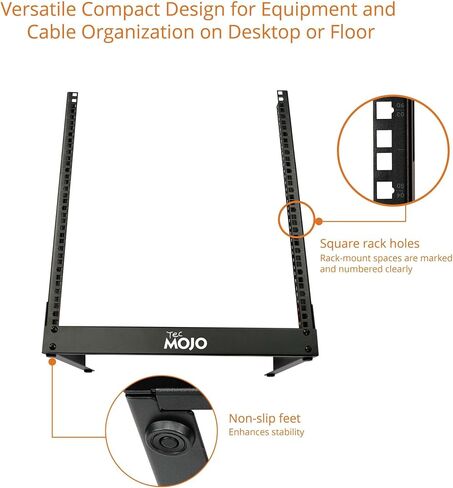2 Post 8U Desktop Server Rack Small Open Frame Rack for 19in AV/Data/Audio/Studio Equipment Free Standing Home/Office Rack,Tapped Hole in Saudi Arabia