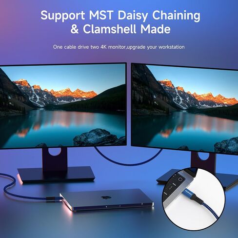 Thunderbolt 4 Cable, 40Gbps USB C Cable with 100W Charging, 8K Display, Coaxial Wire Core Steady Transmission, USB C to USB C Cable Compatible with Thunderbolt 4/3,USB-C/USB4 Devices in Saudi Arabia