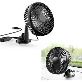 1 PC Car Dashboard Fan, ABS Single-head Three-blade Suction Cup Three-speed Windshield USB Mini Fan, Auxiliary Cooling Accessory, Compatible with Most Cars, Trucks, and Excavators (Black)