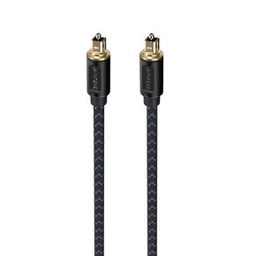AUSTERE V Series Optical Audio Cable 2.0m Pure Gold Connectors, Precision-Polished Termination for Digital Audio Accuracy, aDesign Precision LinkFit Housing & WovenArmor High-Flex Cable