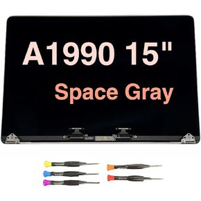 New A1990 for MacBook Pro 2018 2019 15 inch LCD Display Screen Full Assembly Replacement EMC 3215 3359 Silver/Gray (Silver)