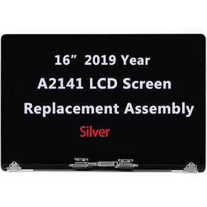 16" Screen Replacement Compatible with MacBook pro A2141 EMC 3347 2019 LCD Screen Replacement Display Assembly MVVL2LL/A MVVM2LL/A 661-14200 (Silver)