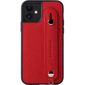 Hanatora - جراب ياباني متوافق مع iPhone 11، جلد سافيانو، حزام معصم، مصنوع يدويًا، غطاء ممتص للصدمات لهاتف iPhone 11 أحمر in Kuwait