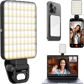 Magnetic Selfie Light - Cellphone Selfie Light, USB Rechargeable Clip on Mini Video Light for Phone/Laptop/Camera, LED Fill Light for Selfie, Zoom Conference, Video, Makeup and Live Stream