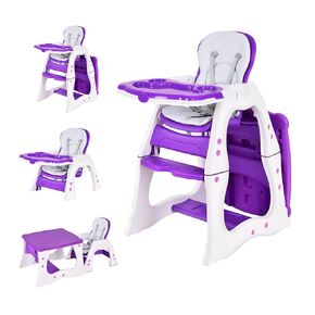 HOMGX 3 in 1 Baby High Chair, Infant Table and Chair Set, Convertible Compact Toddler Highchair with Adjustable Backrest & Dishwasher Safe Tray (Blue)
