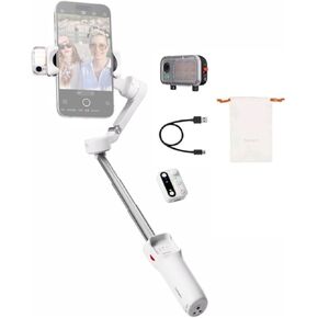 hohem Gimbal Stabilizer for Smartphone iSteady V3,Portable Phone Stabilizers with Al Tracker Detachable Remote Control Built-in Extension Rod/Tripod 3-Axis Stabilization 3-Color Fill Light