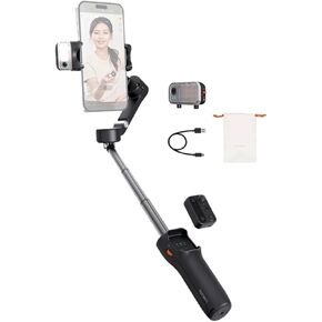 hohem Gimbal Stabilizer for Smartphone iSteady V3,Portable Phone Stabilizers with Al Tracker Detachable Remote Control Built-in Extension Rod/Tripod 3-Axis Stabilization 3-Color Fill Light