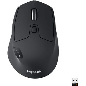 Logitech M720 Triathlon Bluetooth Wireless Optical Mouse with Unifying Receiver (Renewed)