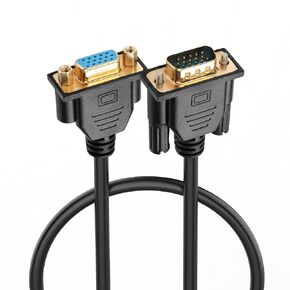 PNGKNYOCN VGA Extension Cable,15 pin 1080P Full HD VGA Male to Female Monitor Video Cable for Computer PC Monitor Laptop TV Projector and More（0.5M）