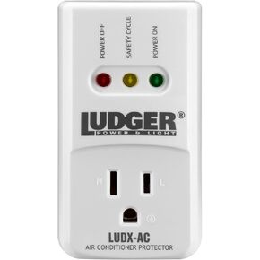Ludger Power Surge Protector for AC (LUDX-AC), Reliable AC Protection, Connects to All Types of AC, 4-Minute Safety Cycle, 3 Modes LED Indicator, 2/3 Prong Outlets, Fire-Resistant, Air Conditioners