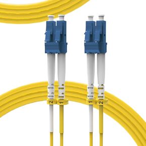 Single Mode Simplex Fiber Optic Cable 2m/7ft,10G SMF 9/125μm OS2 LC to LC Fiber Patch Cable Cord LSZH(Yellow),Length Option:0.2m-20m