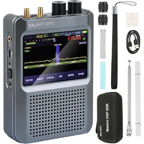 New Version Malachite SDR Radio Receiver DSP2 V2.4，10kHz-380MHz & 404MHz-2GHz Noise Reduction SDR Transceiver for AM SSB DSB CW NFM WFM,Internet Rradio Receiver with 5000mhA Battery