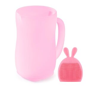 Baby Bath Rinse Cup, Silicone Baby Shampoo Rinser (pink)