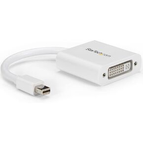 StarTech.com Mini DisplayPort to DVI Adapter - Mini DP to DVI-D Converter - 1080p Video - mDP or Thunderbolt 1/2 Mac/PC to DVI Monitor - mDP 1.2 to DVI Single-Link Adapter Dongle - White (MDP2DVIW)