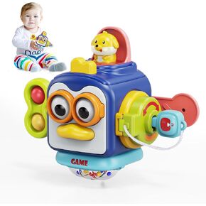 MOONTOY Montessori Toys for 1 Year Old Baby Sensory Toys 6-12 Months Infant Silicone Pull String Activity Rattle Travel Car Seat Airplane Toy Toddlers 1-3 Developmental 7 8 9 10 11 Month Boy Girl Gift