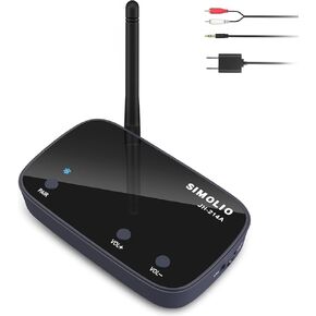 SIMOLIO HiFi Bluetooth Receiver for Music Streaming, Long Range Bluetooth Audio Adapter, Wireless Bluetooth Adapter with Low Latency, Volume Control for Home Stereo, Receiver, Wired Speaker, RCA & AUX