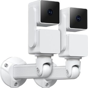 2 Pack Wall Mount for WYZE Cam Pan V3/V2/V1, Blink Mini Pan-Tilt and Eufy Cam E220.Outdoor/Indoor, 360 Degree Swivel Adjustable Bracket (White,Camera not Included)